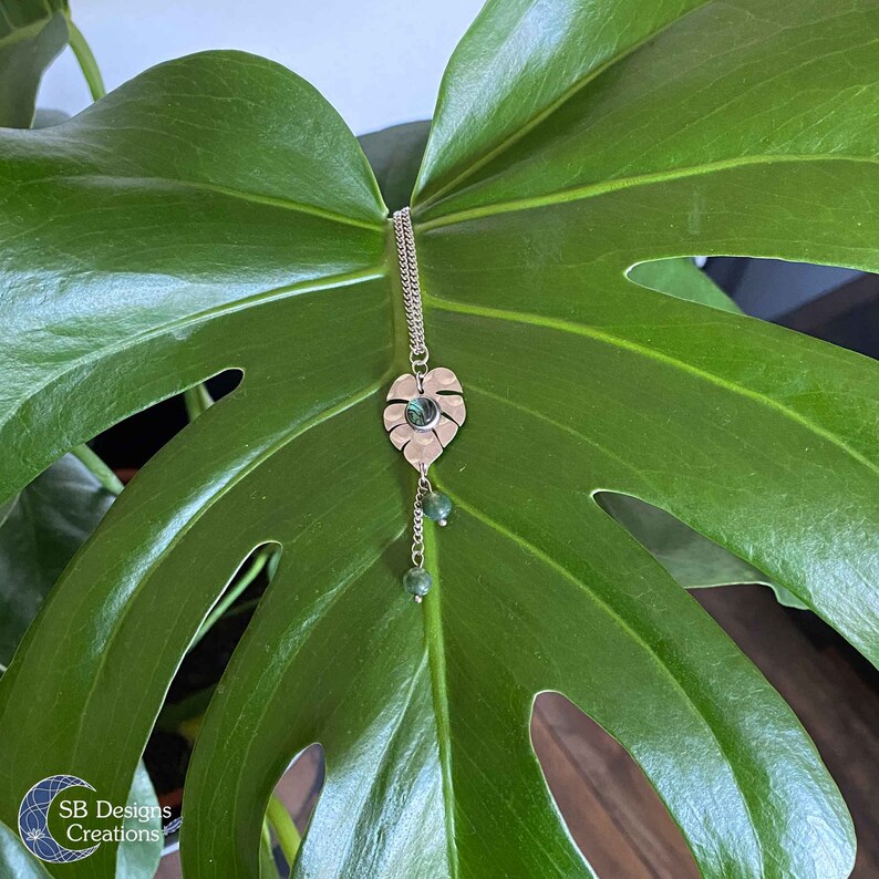 Monstera Pendant Green Witch Jewelry Leaf Jewelry Elf Etsy