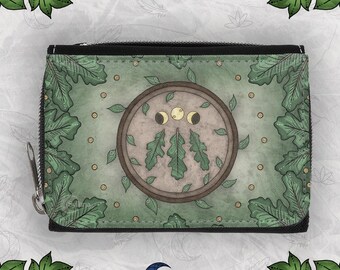 Awen Symbol Reißverschluss Geldbörse, Druid Magie, Pagan Witchy Art, Polyester Geldbörse