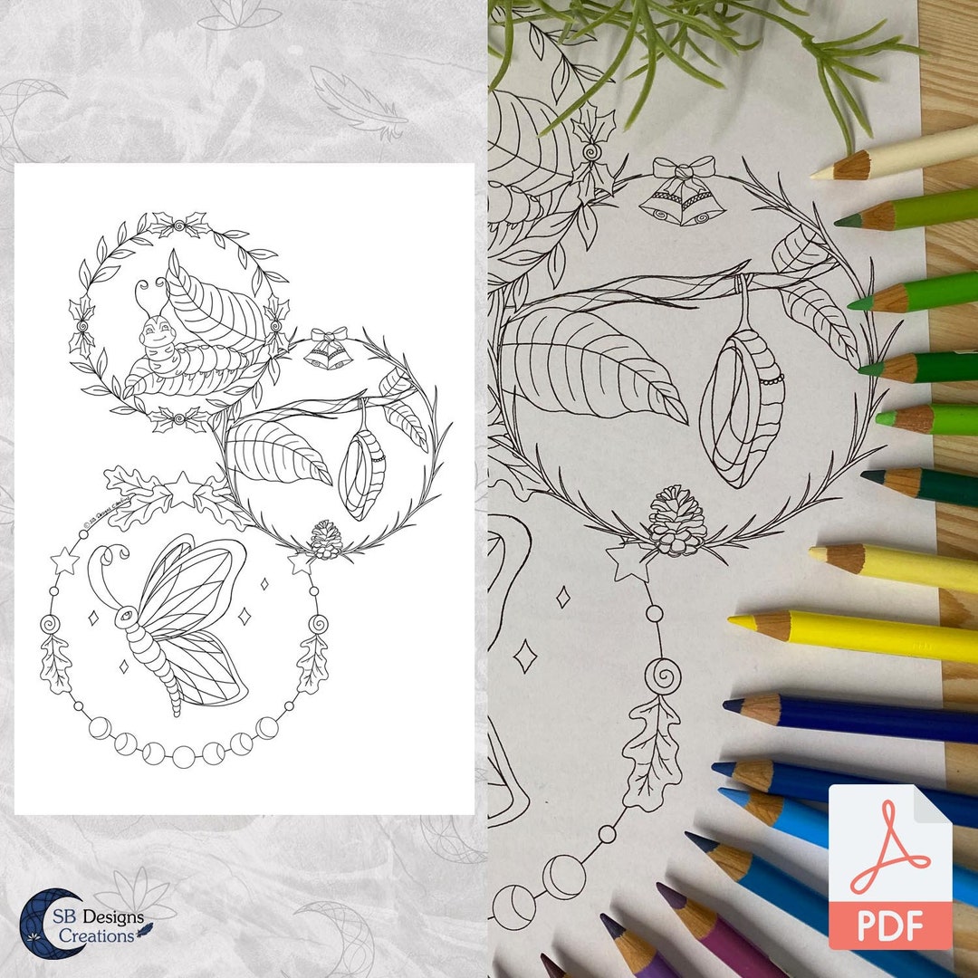 Life Cycle of a Butterfly Coloring Page | Spiritual DIY | Printable