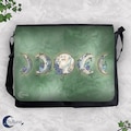 Triple Moon Goddess Messenger Bag - Witchy Laptop Bag with Crystal and Floral Design product logo