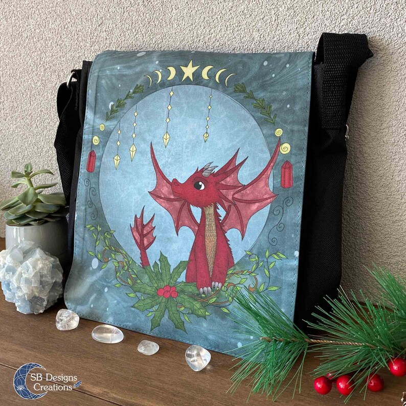 Red Dragon Shoulder Bag Little Dragon Messenger Bag Yule Etsy