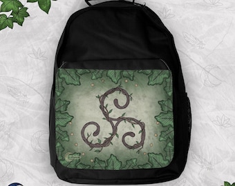 Celtic Backpack Triskelion, Magic Witch Backpack, Druide Backpack,