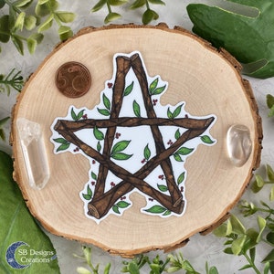 Pentagram Decal Sticker - Wiccan Pagan Design, 15 Colors, 10 Sizes, Vinyl