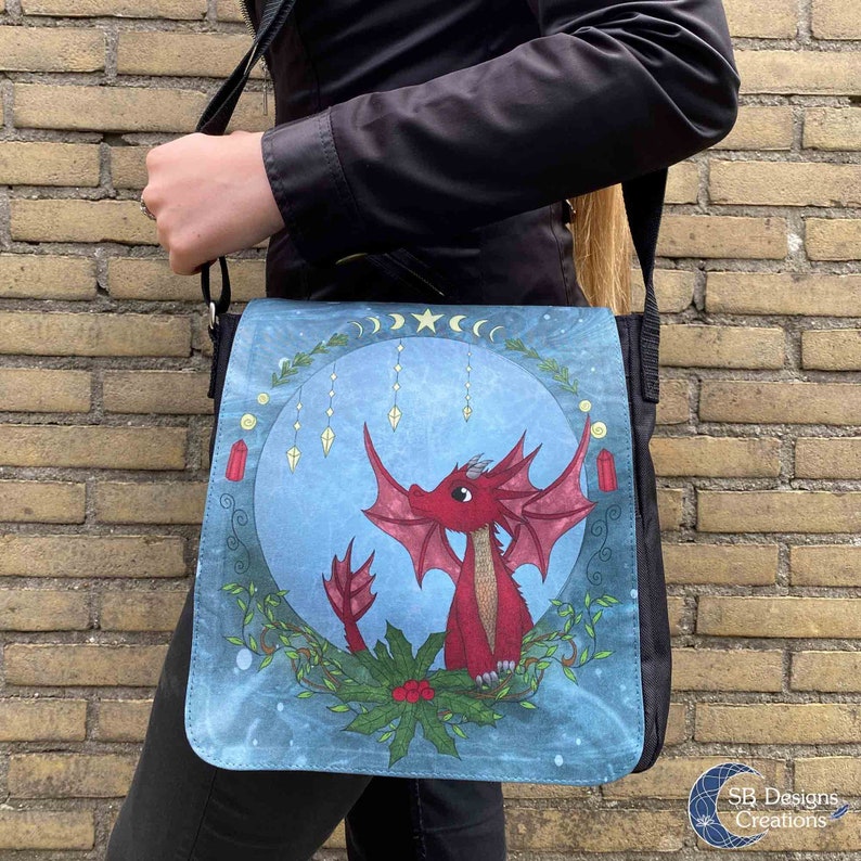 Red Dragon Shoulder Bag Little Dragon Messenger Bag Yule Etsy