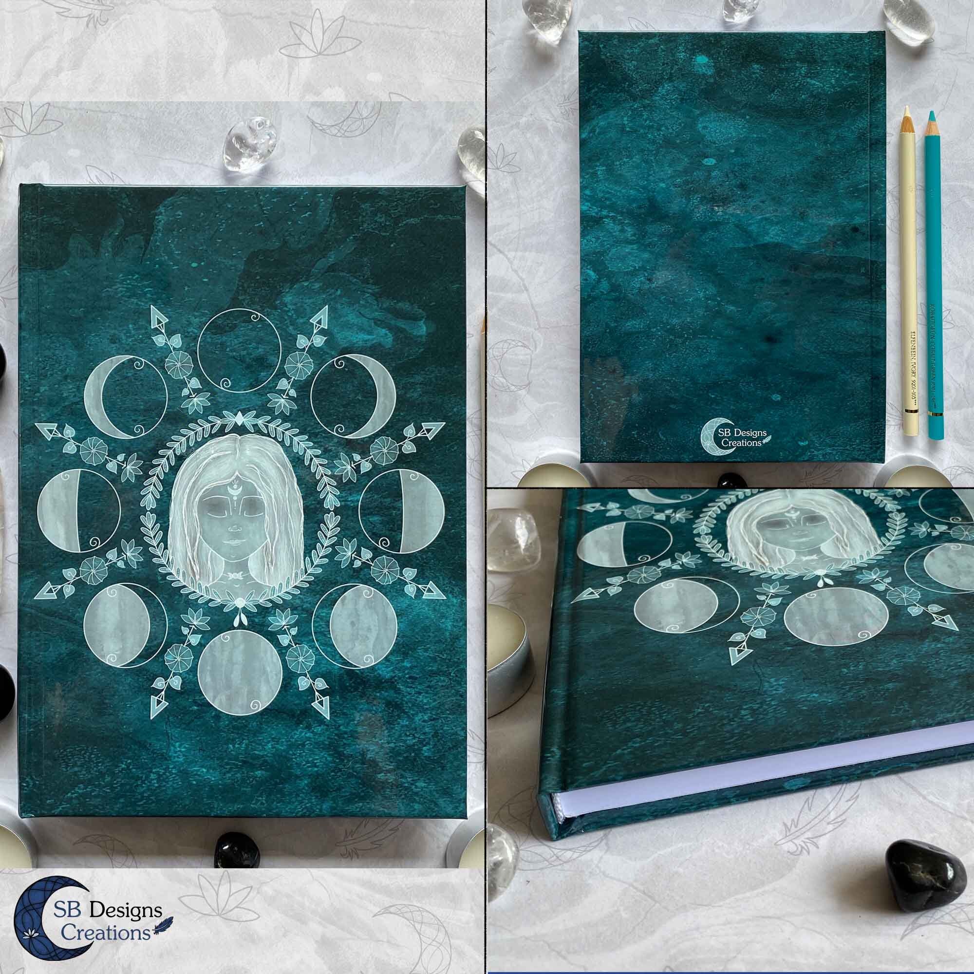 Moon Phases Journal | Moongoddess Moon Magic | Notebook A5 Hardcover ...