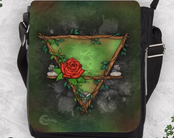 Erde Element Umhängetasche, Fantasy Natur Kunst Messenger Bag Witchy spirituelle Geldbörse
