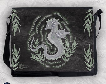 Seahorse Spirit Animal Messenger Bag, Gothic Sea Witch Style