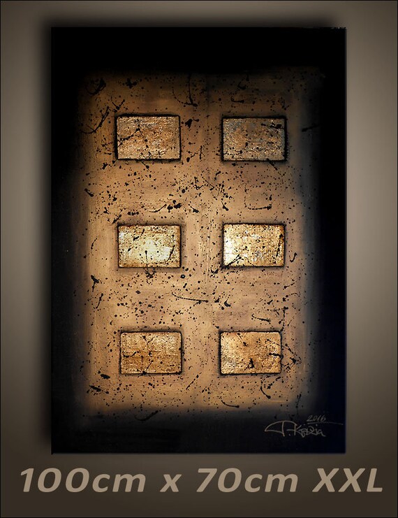 Gold Leaf 100 Cm X 70 On Wedge Frame Original