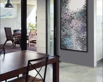 XXL Size FORMAT, 140cm x 70cm, Abstract Large Painting, Flowers, Blüten, Frühling, Original