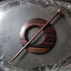 Classic Off-Center Shawl Pin (rosewood, knitwear, crochetwear, jewelry, unique, handmade, fair trade, closure, accessory)