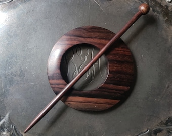 Classic Off-Center Shawl Pin (rosewood, knitwear, crochetwear, jewelry, unique, handmade, fair trade, closure, accessory)