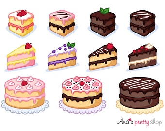 Clipart torta, clipart fetta di torta, clipart panetteria, clipart pasticceria, clipart dolce, clipart dessert, grafica vettoriale
