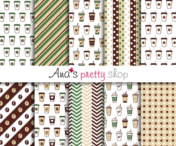 Kaffee Tasse Clipart Papier Geschenk Clipart Muster Clipart Etsy