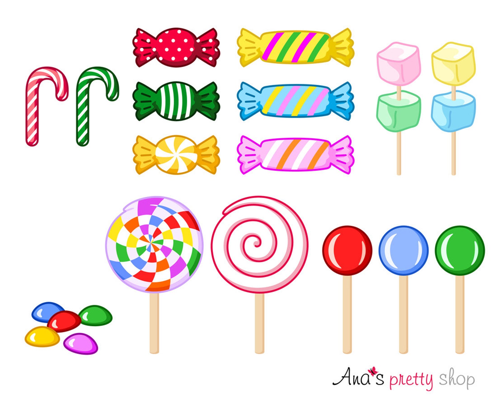 Bonbons Clipart Bonbons Clipart Bonbons Clipart Bonbons - Etsy.de