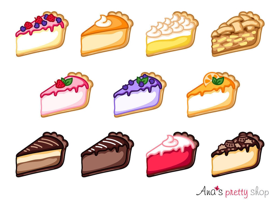 Cheesecake Clipart, Pie Clipart, Traditional Cheesecake, Apple Pie, Pumpkin Pie, Lemon Pie ...