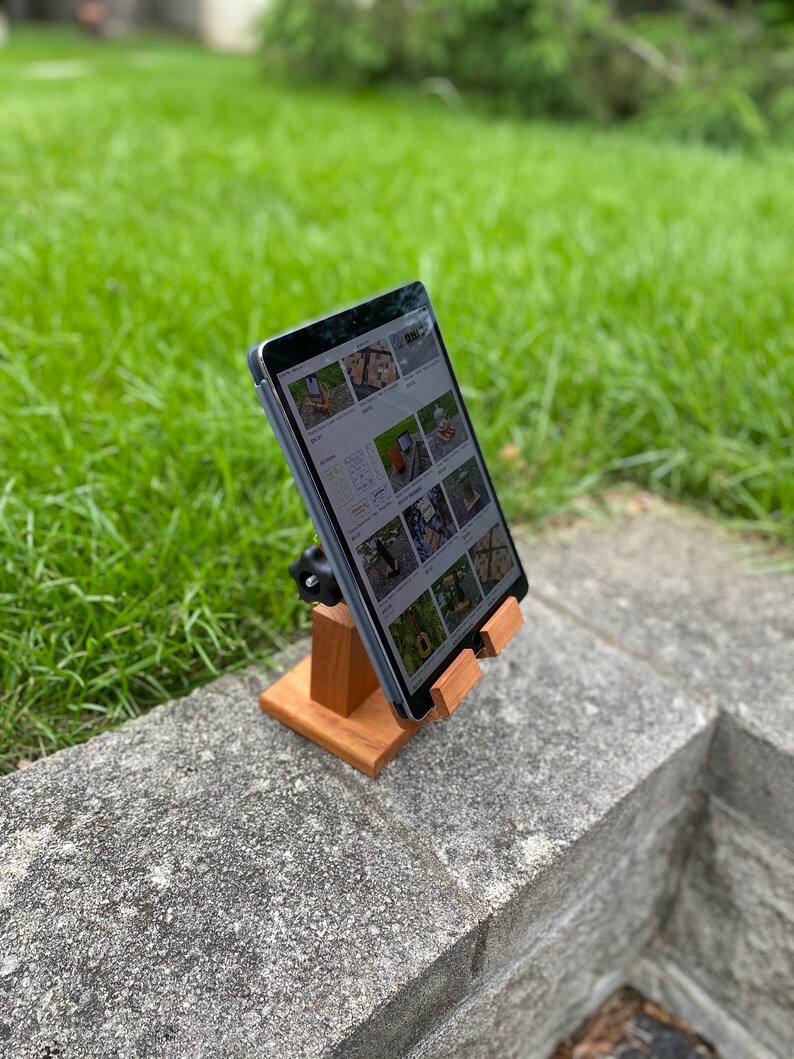 Tablet Stand Adjustable Personalized Handmade Natural Etsy
