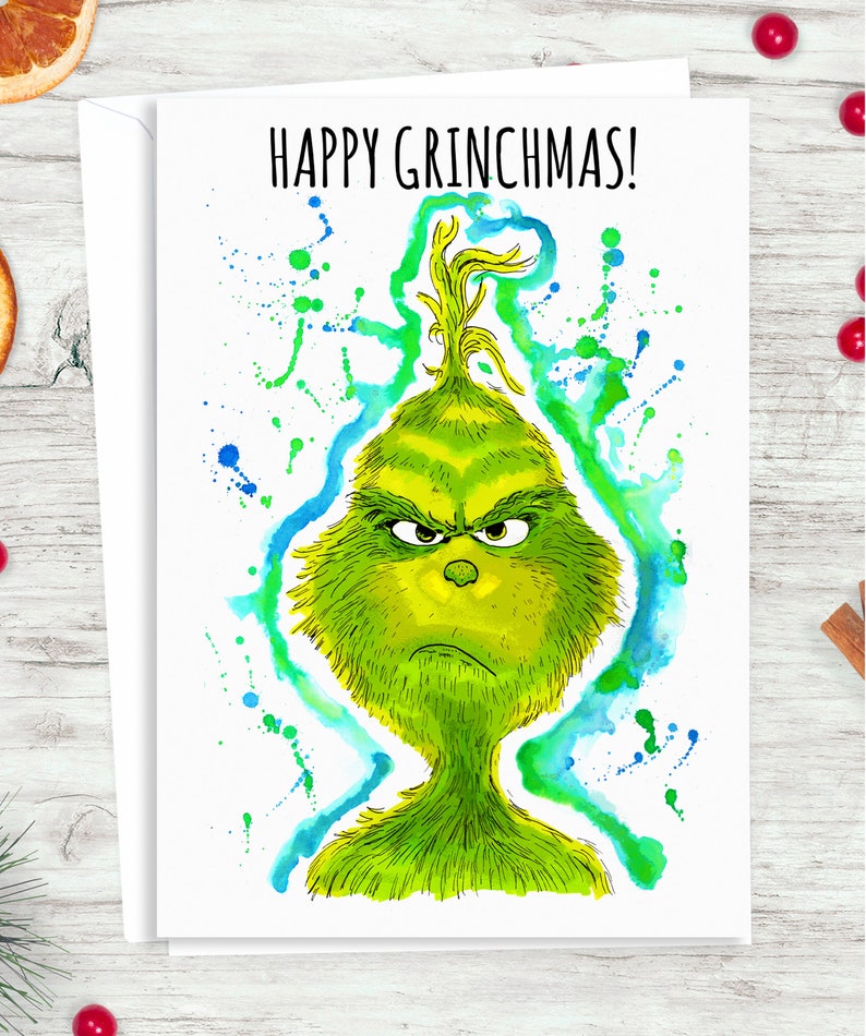 The Grinch. A5 Or A6 Christmas Card. Etsy The Grinch. A5 Or A6 Christmas Card. Etsy