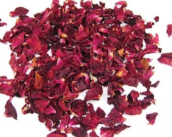 Organic Dried Red Rose Petals /  Available from 2oz-32oz  (57g-907g) / Herbal tea / Rosa centifolia