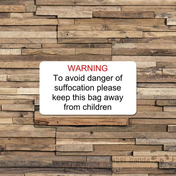 bag suffocation warning label etsy