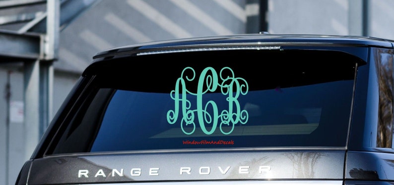 Custom Monogram Car Window Decal - Script Vine Font - Personalized ...