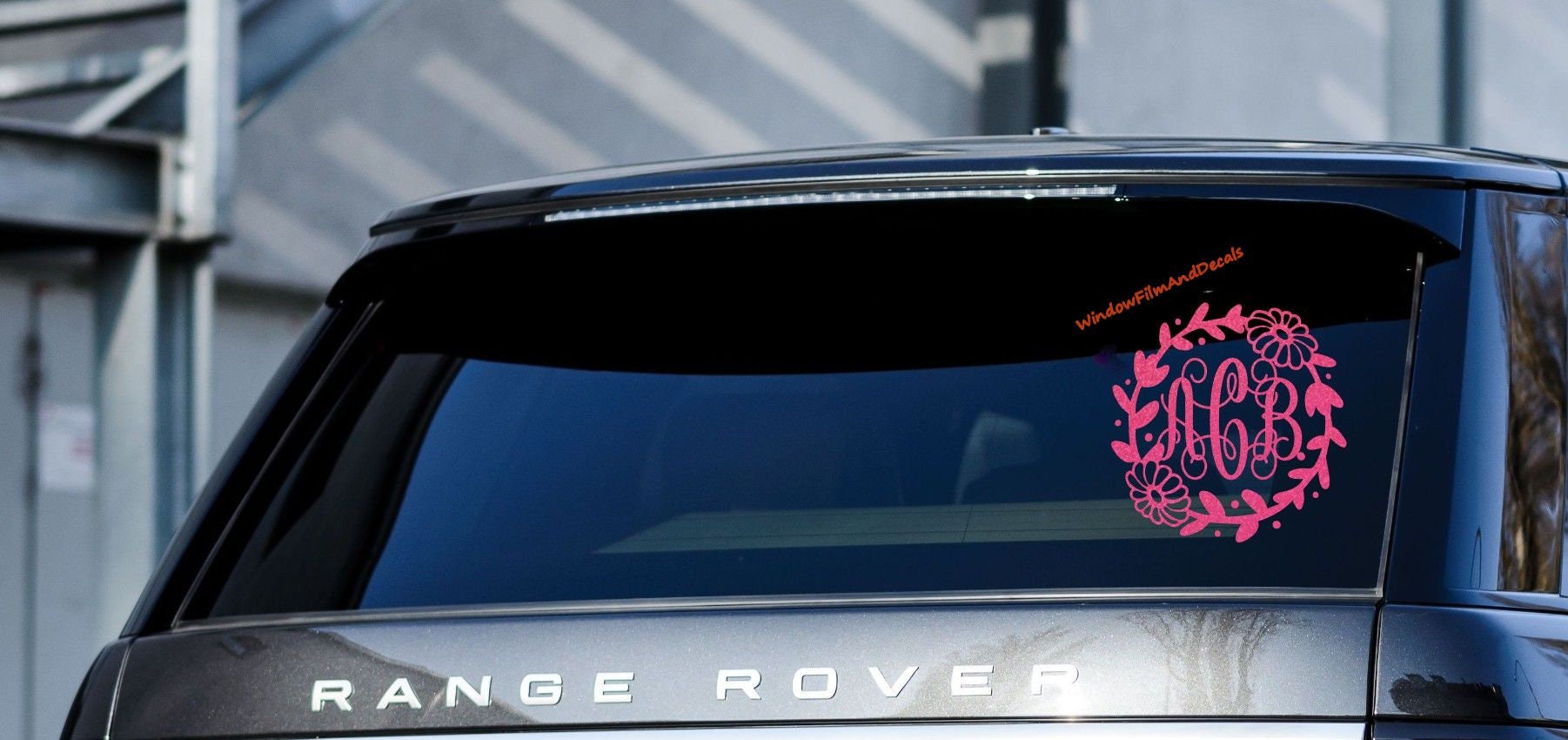 Glittery Custom Daisy Vine Monogram Car Window Decal Vine Personalized ...