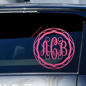 Glittery Custom Pretty Frame Monogram Car Window Decal Vine ...