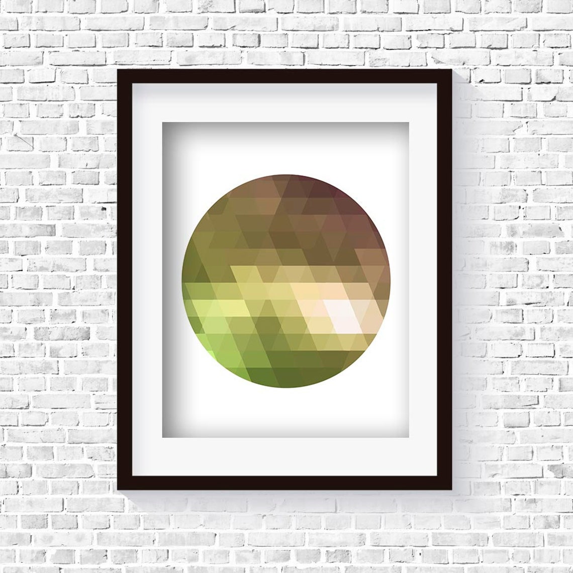 Green Circle Printable Wall Art Olive Green Art Living Room | Etsy