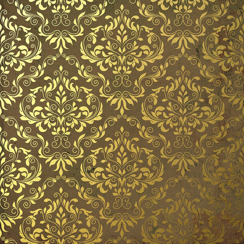 30 Gold Damask Texture Vintage Damask Digital Paper Wedding Etsy