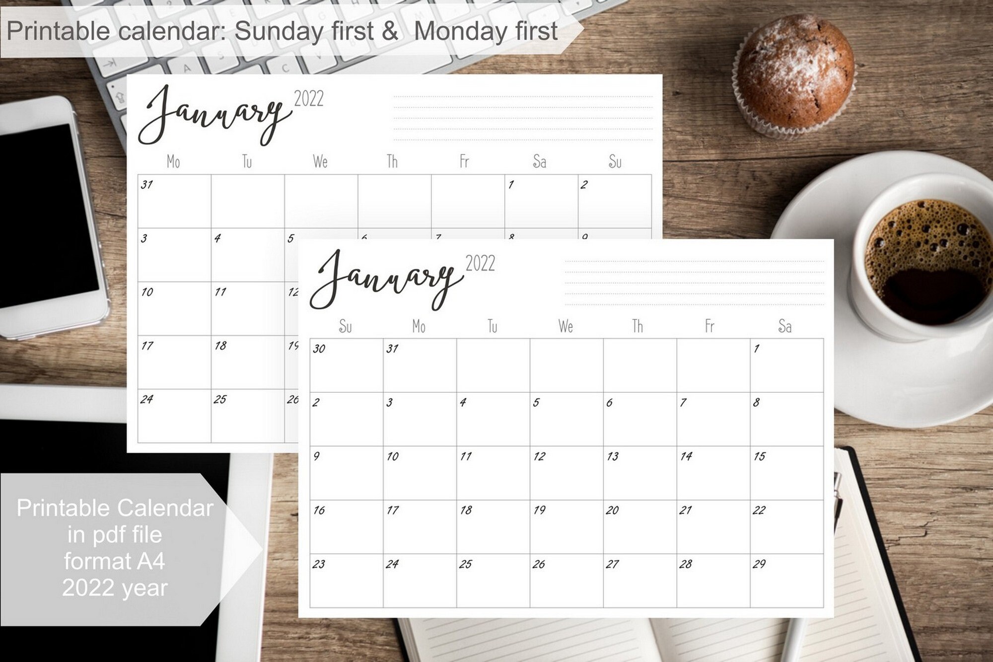 2022 printable calendar 2022 wall calendar editable