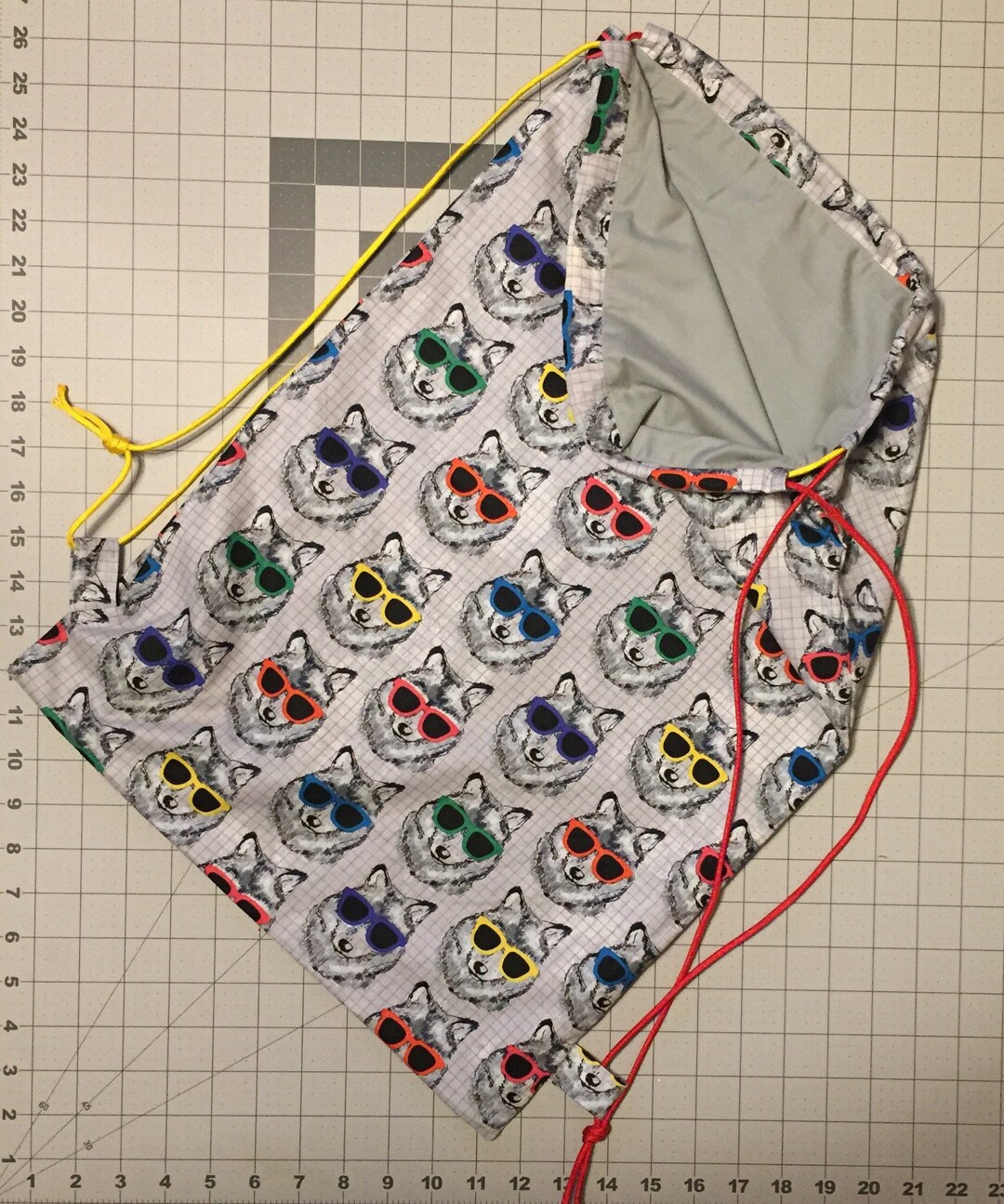 Wolf With Sunglasses Drawstring Backpack: Lightweight Cotton Gym Bag - Etsy