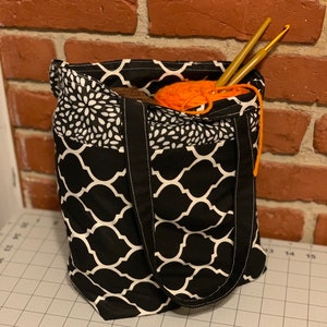Reversible Tote bag, gift bag, project bag, Lunch/snack bag, book tote, mini diaper bag