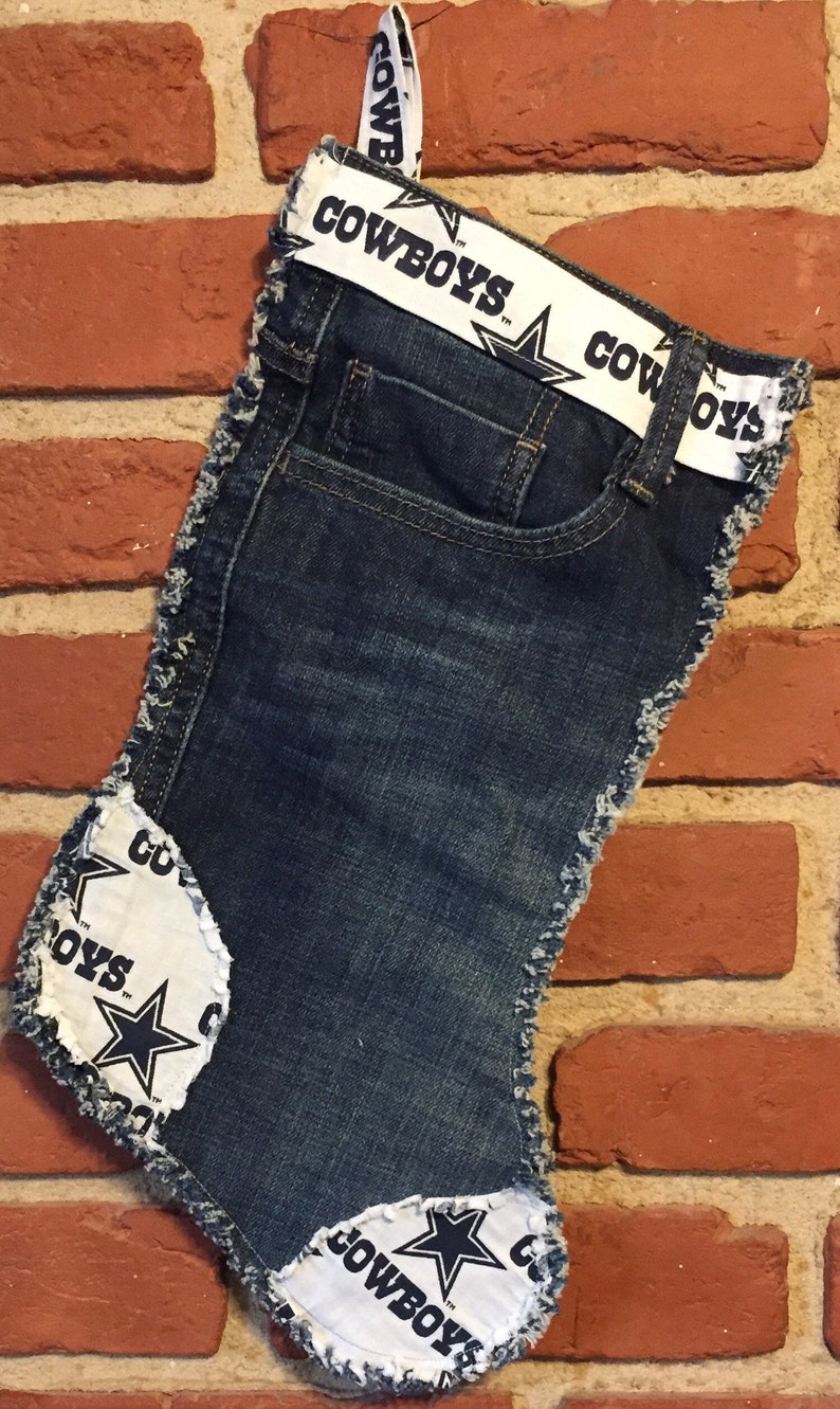 Recycled denim Christmas stocking