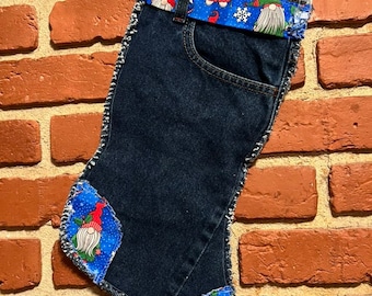 Recycled Denim Christmas stocking