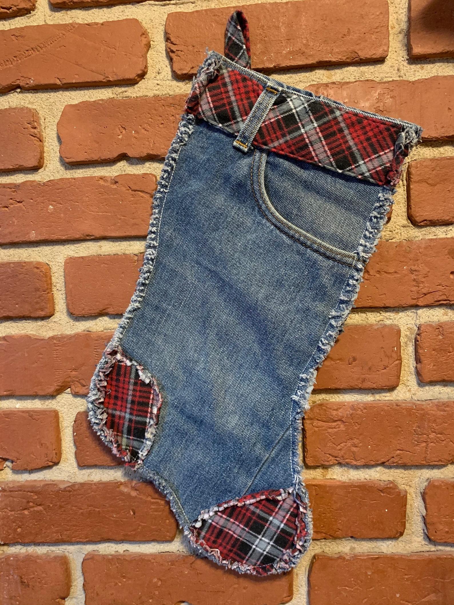 Recycled Denim Christmas Stocking - Etsy