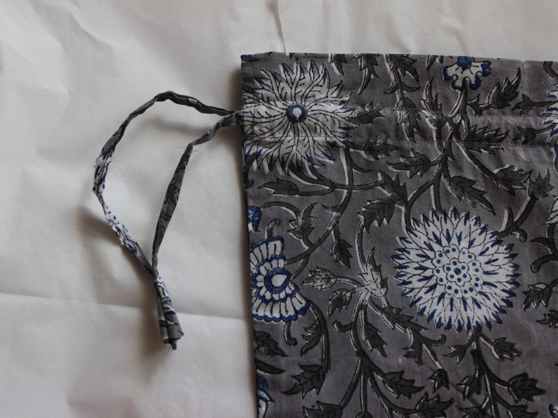 New in GIFT BAGS ! Handblock PINK hand block print medium gift bags
