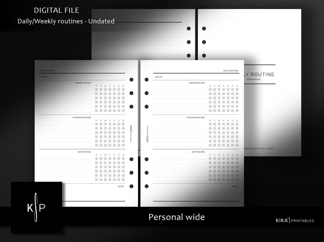 Daily/weekly Habit Tracker Printable Personal Wide Planner Inserts ...