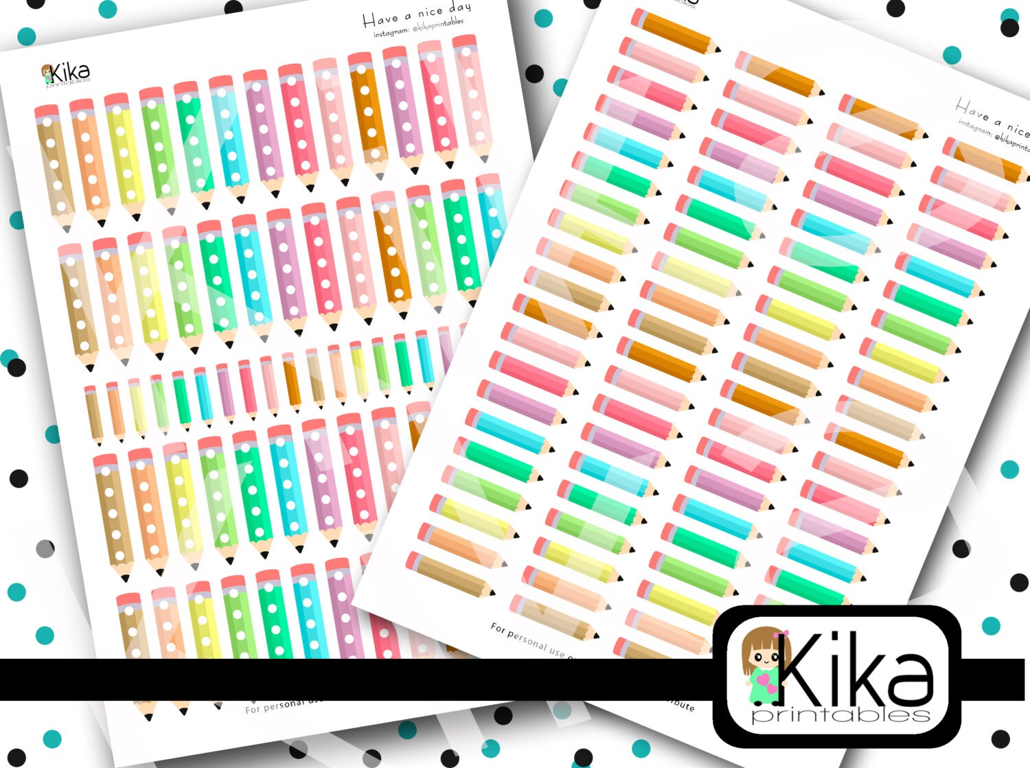 Printable Stickers | School - College Planner Stickers | Pencil ...