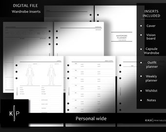 Wardrobe Planner Inserts | Weekly Outfit Planning (PDF Files) - OT608