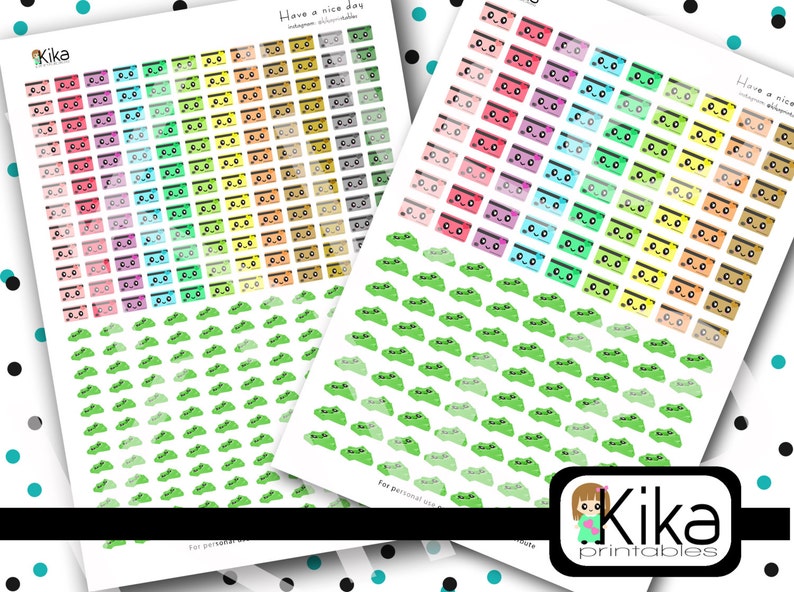 Printable Stickers | Bill and Credit Card Planner Sticker |kawaii Money ...