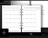 A5 printable - Minimal Monthly planner inserts | Month on 2 pages Undated | Printable Planner Inserts, A5 Agenda - Instant Download