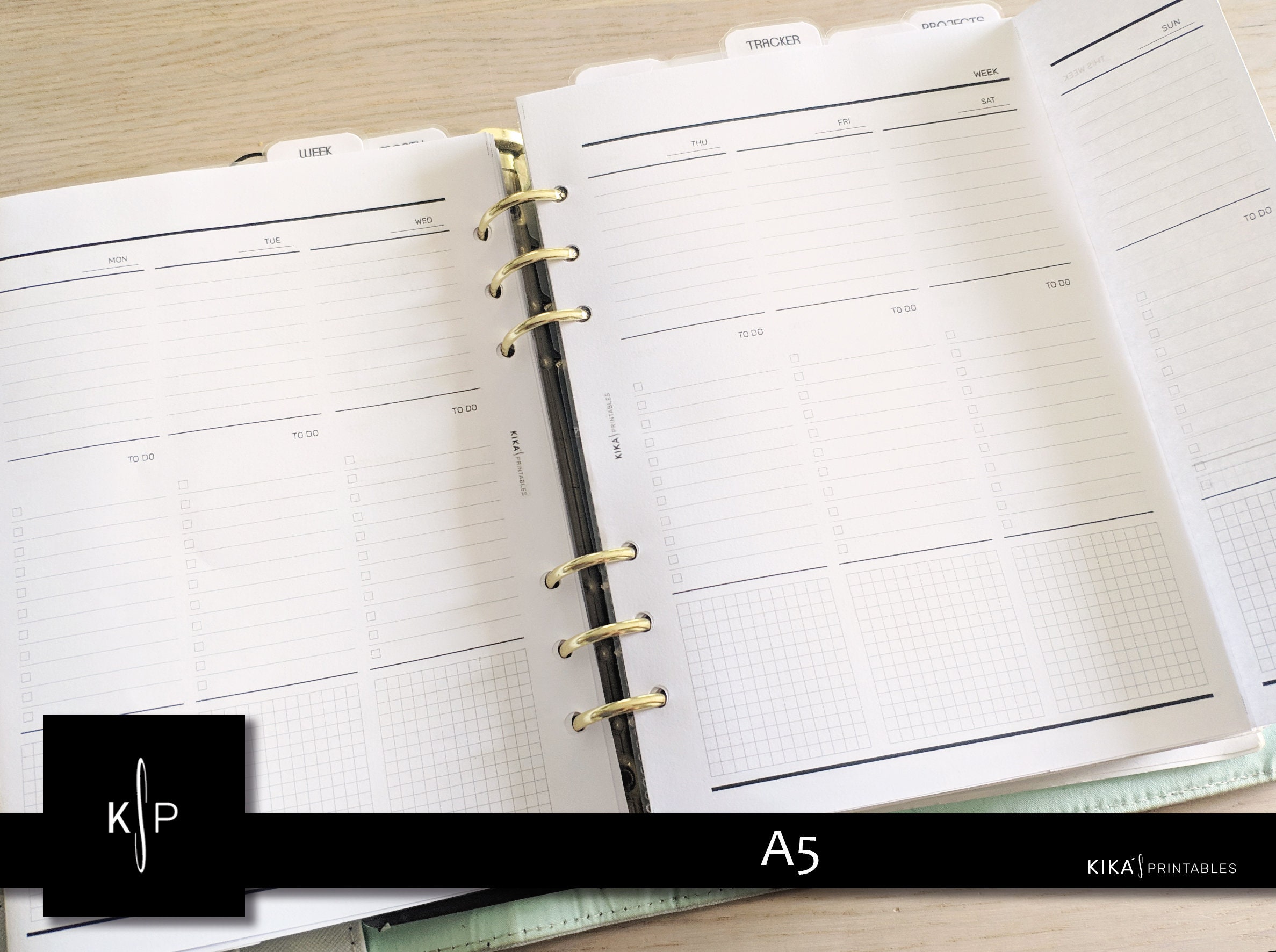 Weekly Fold Out Printable Agenda - A5 WO2P Vertical Layout Planner ...