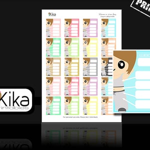 Puede incluir: Hoja de seguimiento de peso imprimible con una ilustración de una niña de dibujos animados. La hoja tiene 20 casillas coloridas con líneas para escribir y una sección separada para hacer un seguimiento del peso.