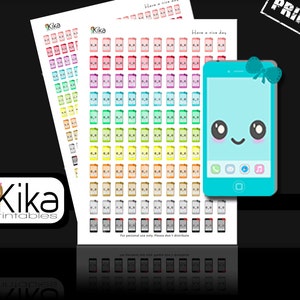 Adesivi per pianificatore telefonico STAMPABILI / Adesivi kawaii per cellulare perfetti per Erin Condren, Filofax, KiKi K, MAMBI / Download digitale
