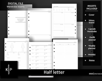 Wardrobe Planner Inserts | Outfit Planning, Capsule Wardrobe (PDF Files)