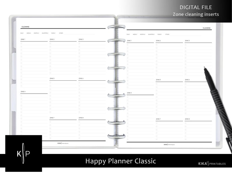 Zone Cleaning Printable Happy Planner Classic Size | Minimal Cleaning ...