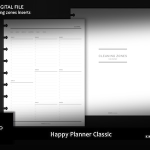 Zone cleaning Printable Happy Planner Classic size | Minimal Cleaning inserts | Cleaning checklist | Printable Planner Inserts - (C1002)