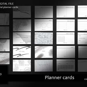 Printable planner cards | Functional planner deco |  Journaling Planner Cards | Planner Stationary Cards | Horizontal Wallet Cards - CD001