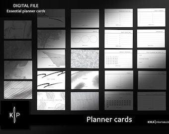 Printable planner cards | Functional planner deco |  Journaling Planner Cards | Planner Stationary Cards | Horizontal Wallet Cards - CD001