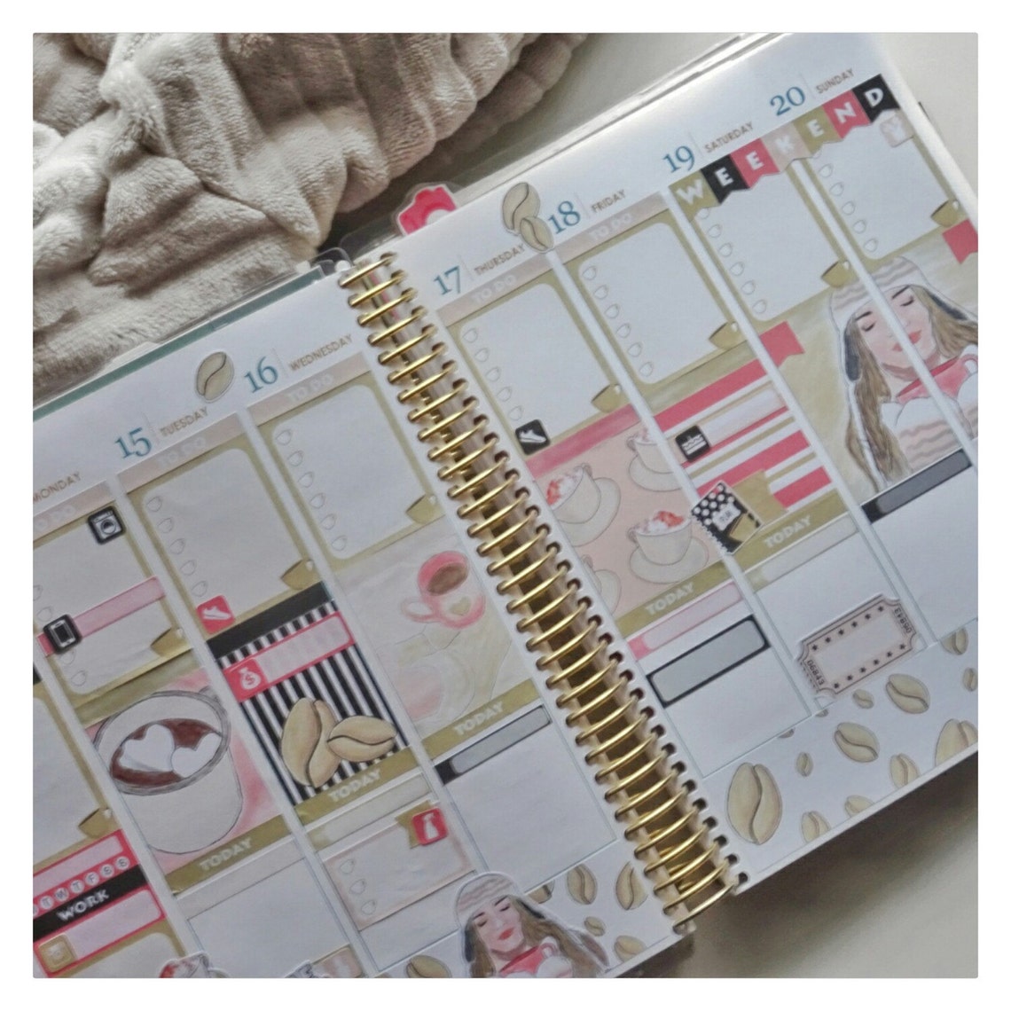 Cosy Coffee Planner Stickers Kit | PRINTABLE | Erin Condren Weekly ...