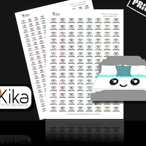 Printable stickers | Kawaii bed planner sticker | Change Sheets Stickers for Erin Condren, Filofax, KiKi K, MAMBI | Instant Download